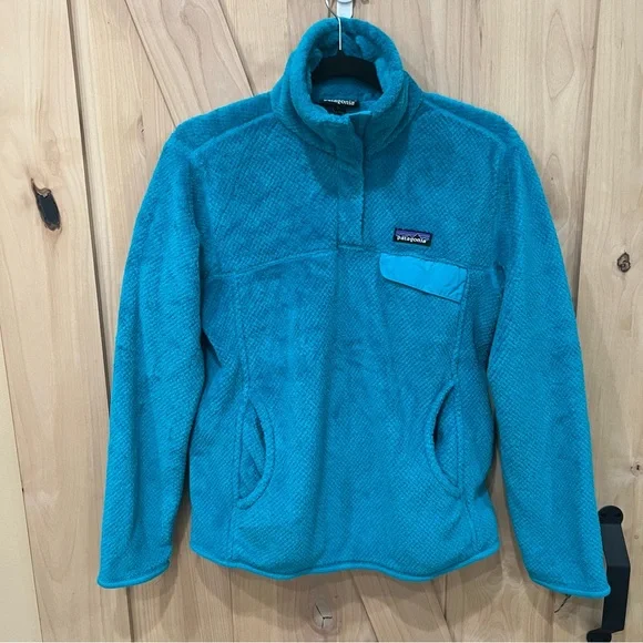 Patagonia Re Tool Snap T Fleece Pullover Teal Turquoise Size Medium - Picture 3 of 13